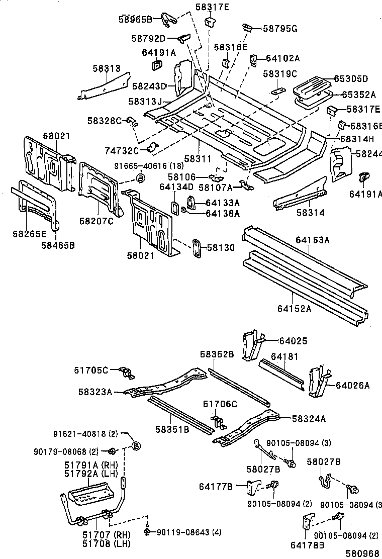  DYNA200 |  REAR FLOOR PANEL REAR FLOOR MEMBER