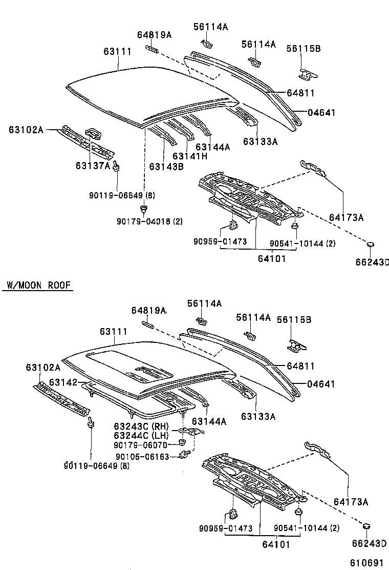  CAMRY JPP SED |  ROOF PANEL BACK WINDOW GLASS