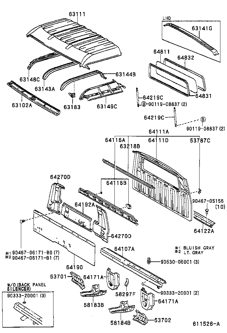  DYNA200 |  ROOF PANEL BACK PANEL