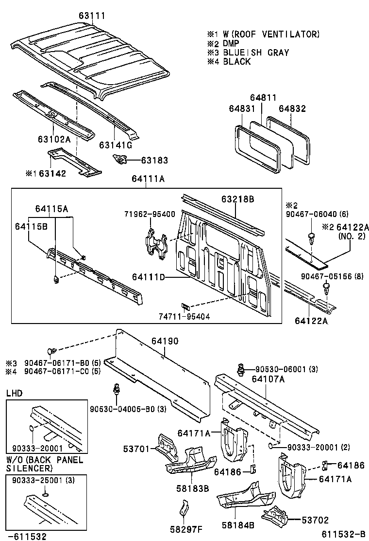  DYNA200 |  ROOF PANEL BACK PANEL