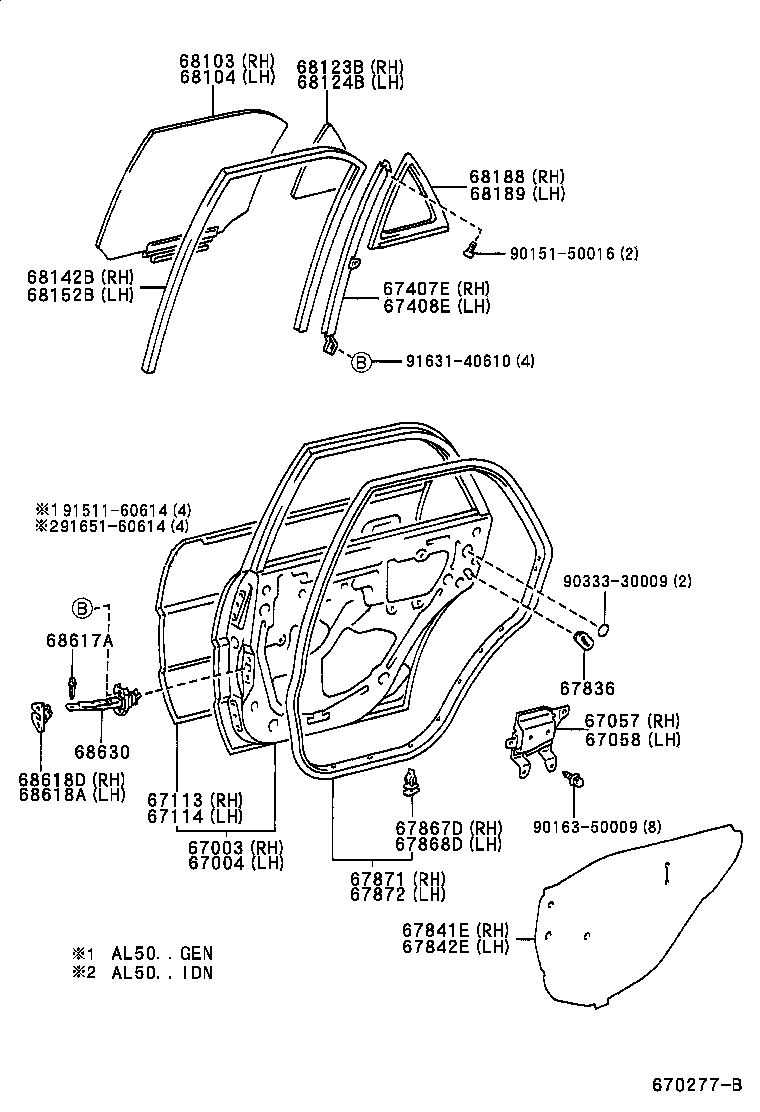 SOLUNA |  REAR DOOR PANEL GLASS