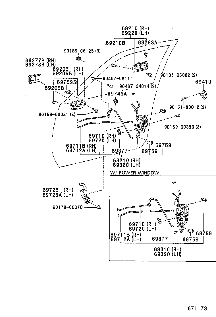  CAMRY JPP SED |  FRONT DOOR LOCK HANDLE