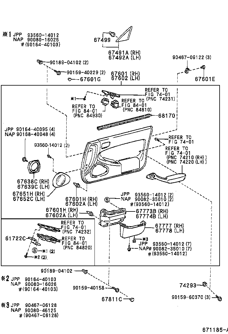  CAMRY JPP SED |  FRONT DOOR PANEL GLASS