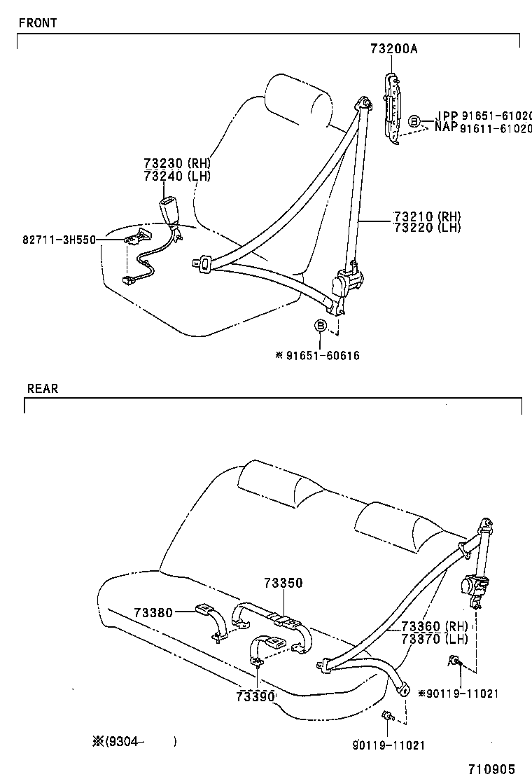  CAMRY JPP SED |  SEAT BELT CHILD RESTRAINT SEAT