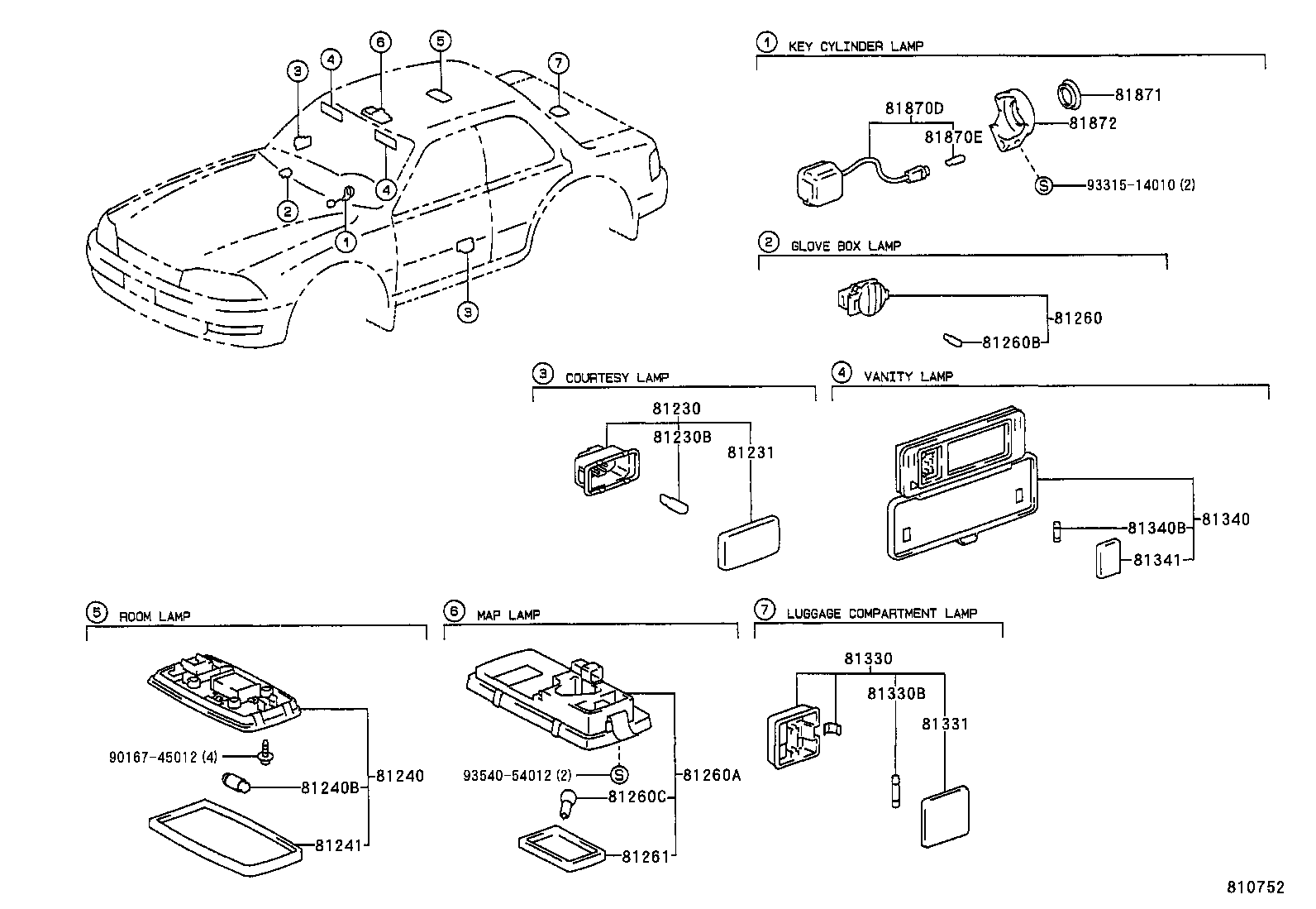  CAMRY JPP SED |  INTERIOR LAMP