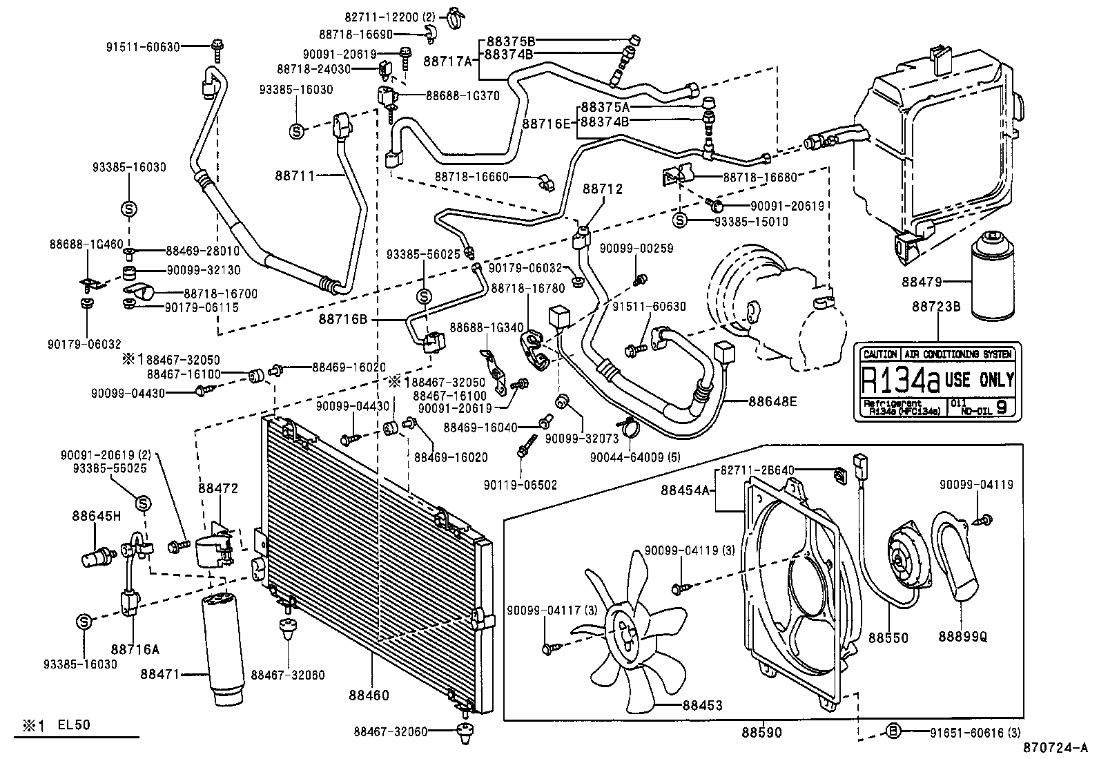  TERCEL |  HEATING AIR CONDITIONING COOLER PIPING