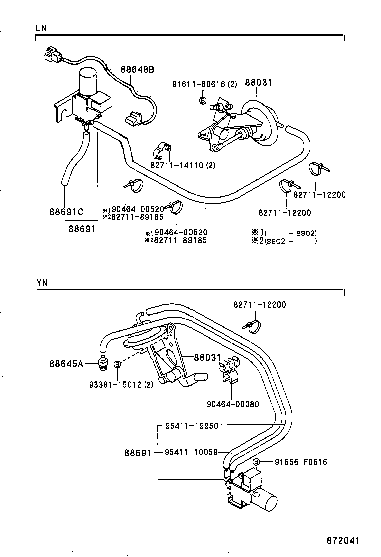  HILUX 2WD |  HEATING AIR CONDITIONING VACUUM PIPING