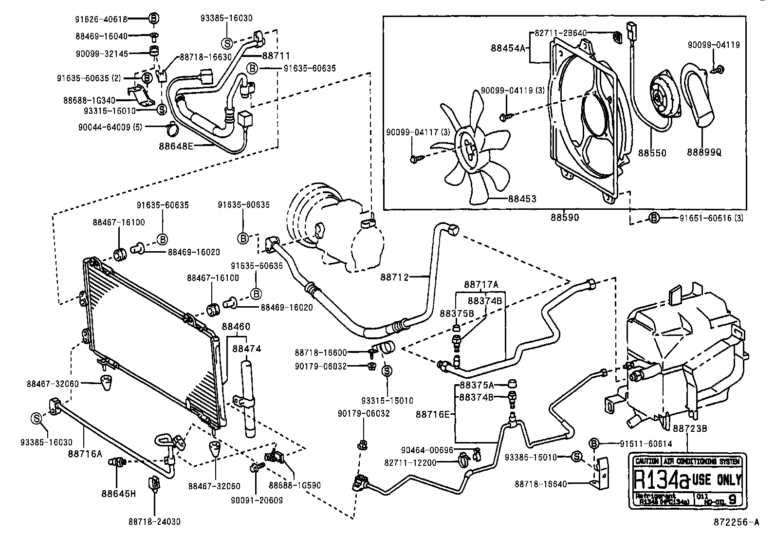  TERCEL |  HEATING AIR CONDITIONING COOLER PIPING