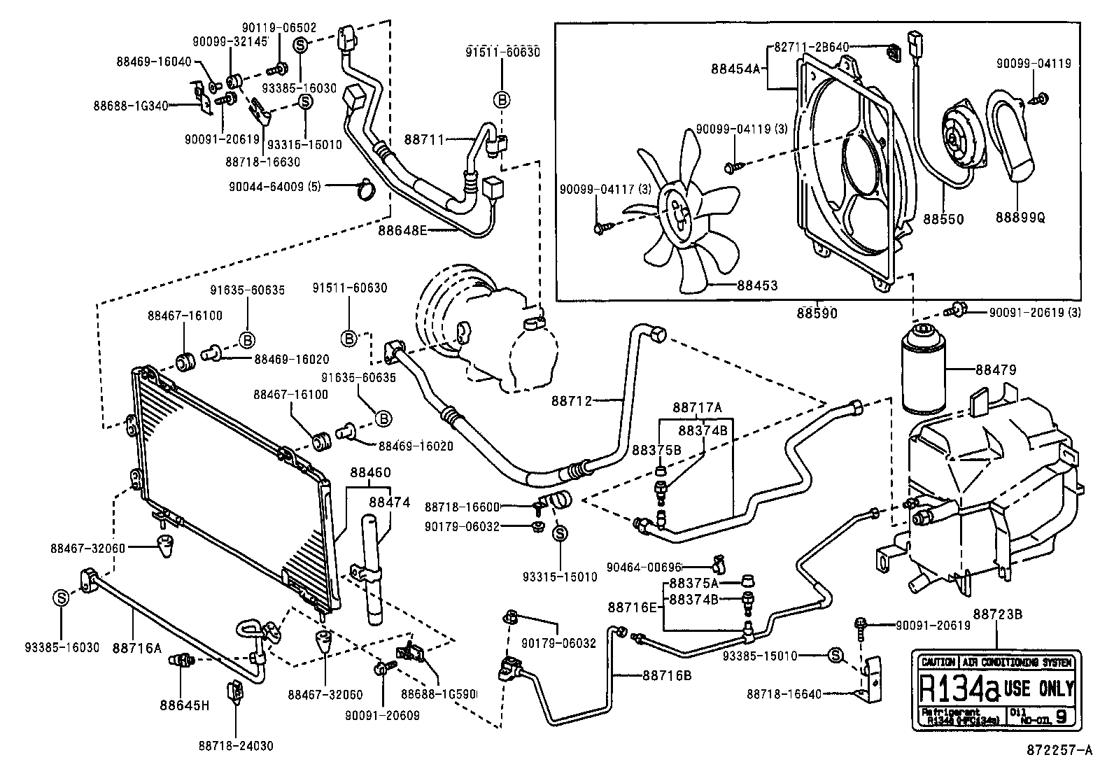  TERCEL |  HEATING AIR CONDITIONING COOLER PIPING