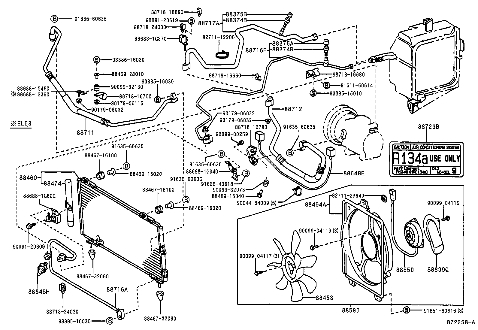  TERCEL |  HEATING AIR CONDITIONING COOLER PIPING