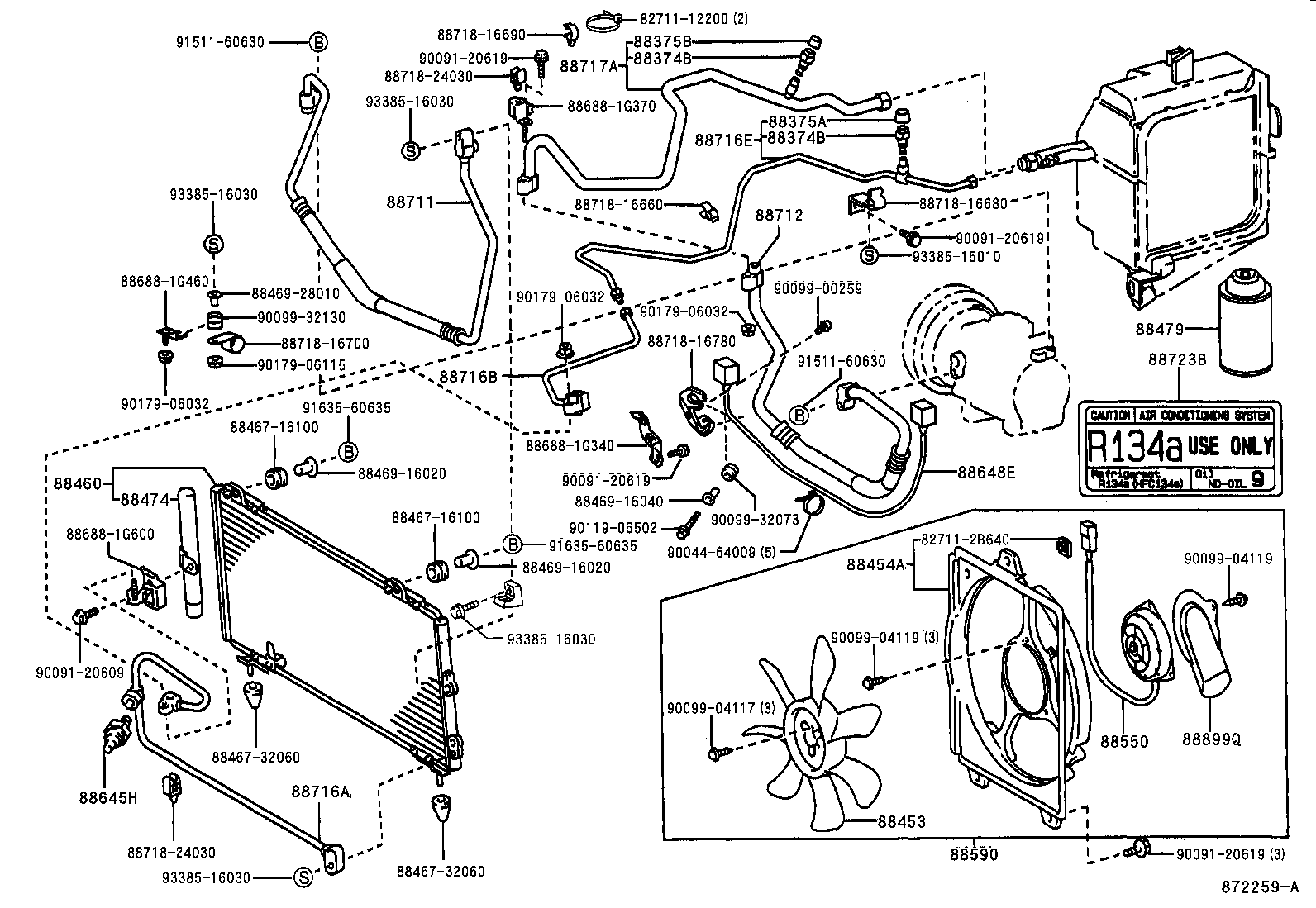  TERCEL |  HEATING AIR CONDITIONING COOLER PIPING