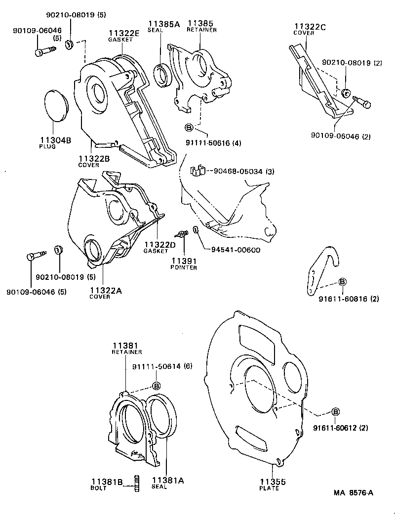  LITEACE |  TIMING GEAR COVER REAR END PLATE