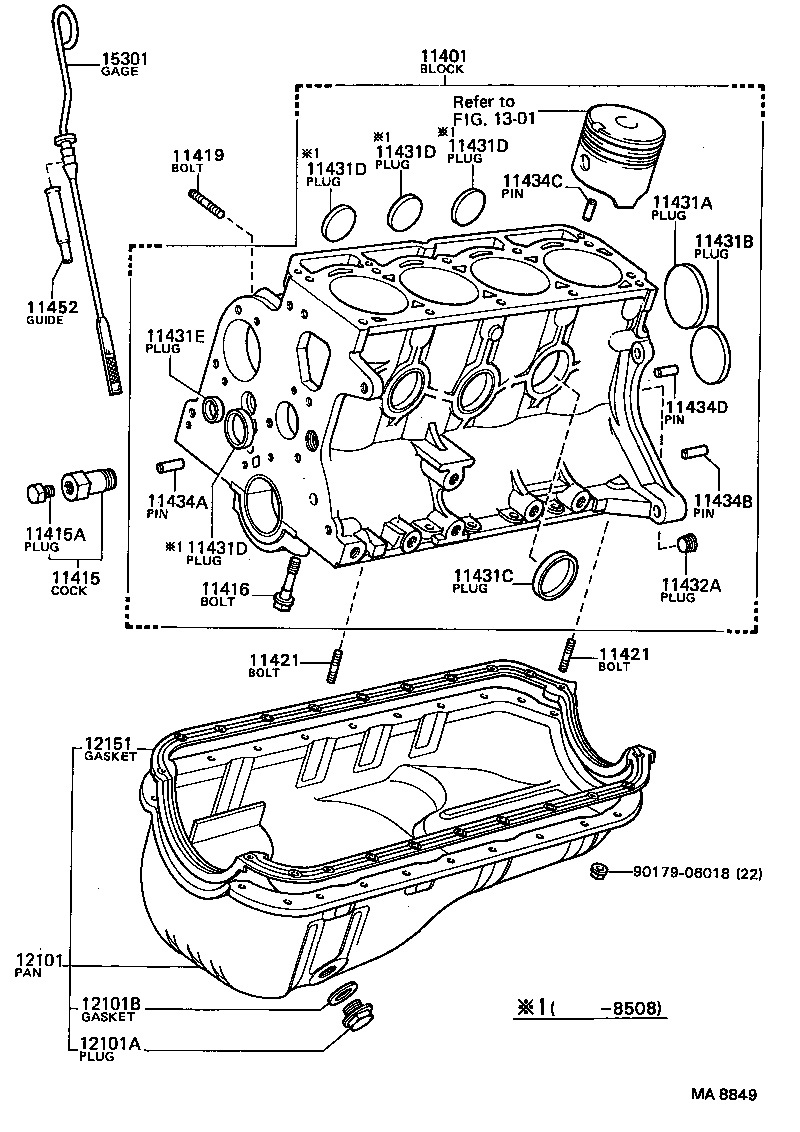  TOYOTA1000 |  CYLINDER BLOCK