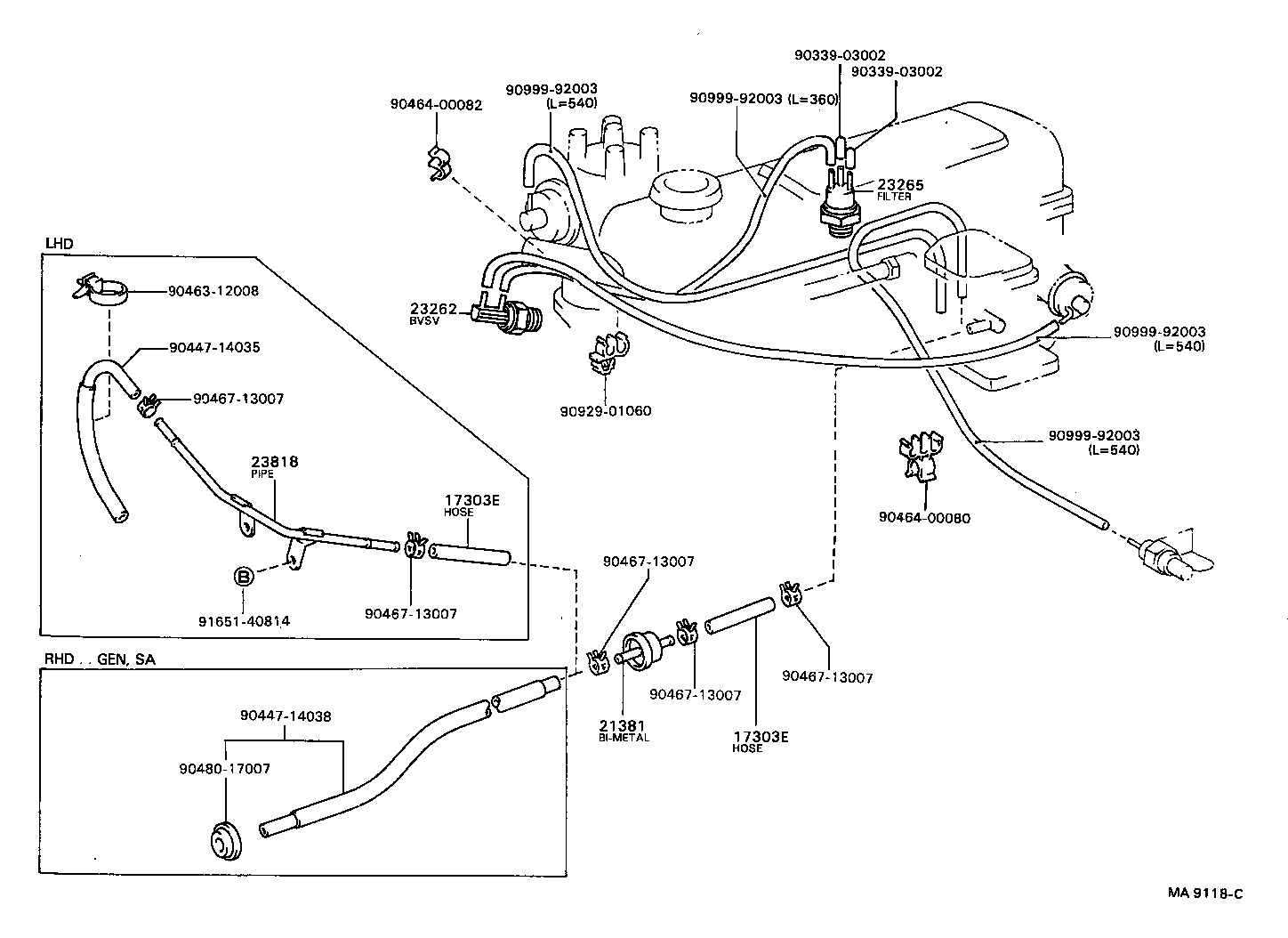  HILUX |  VACUUM PIPING