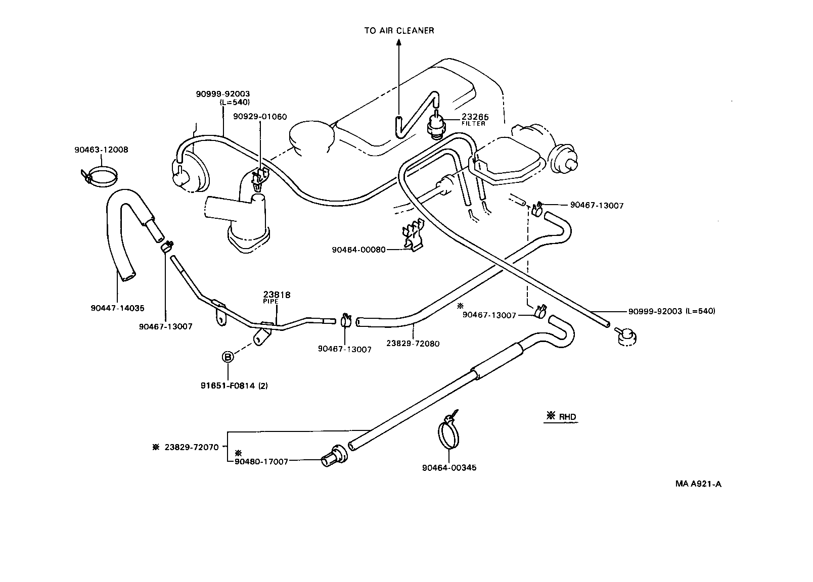  HILUX 2WD |  VACUUM PIPING