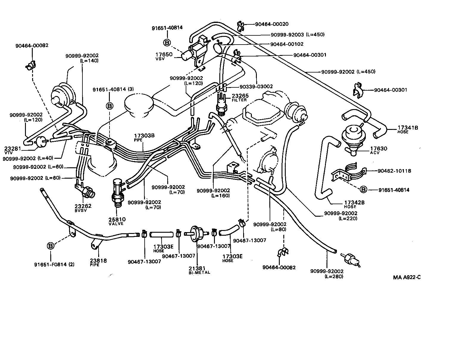  HILUX 2WD |  VACUUM PIPING