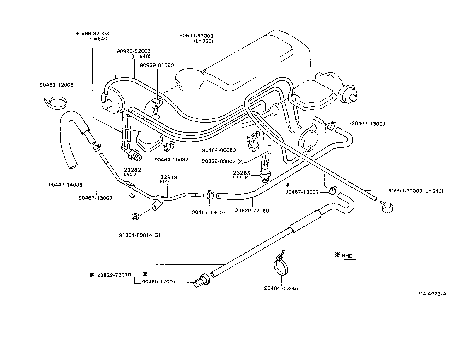  HILUX 2WD |  VACUUM PIPING