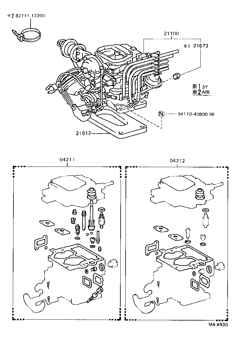  HILUX 2WD |  CARBURETOR ASSEMBLY