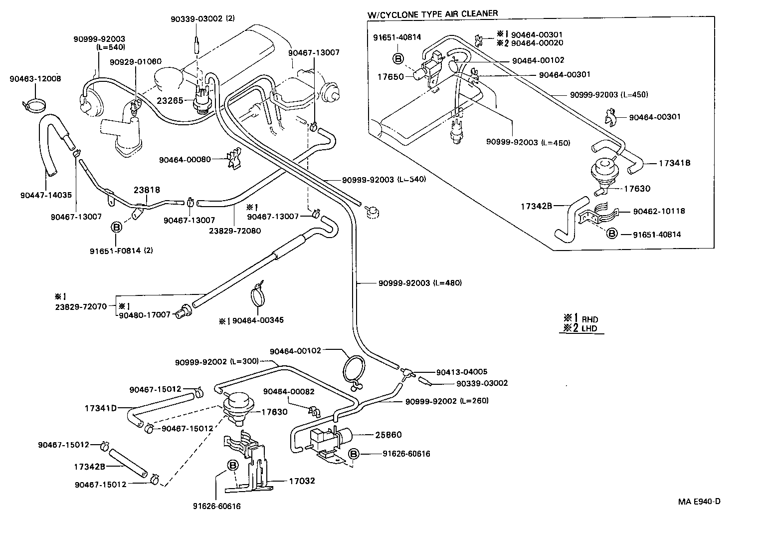  HILUX 2WD |  VACUUM PIPING