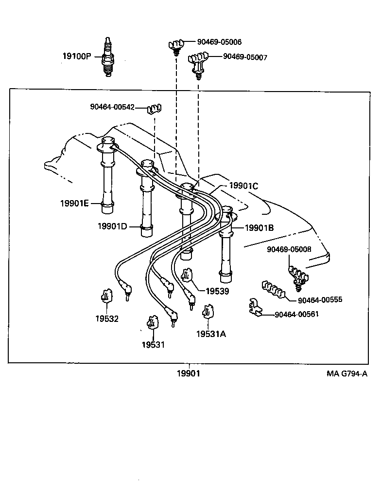  T100 |  IGNITION COIL SPARK PLUG