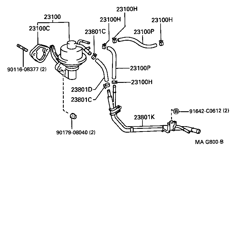  T100 |  FUEL PUMP PIPE