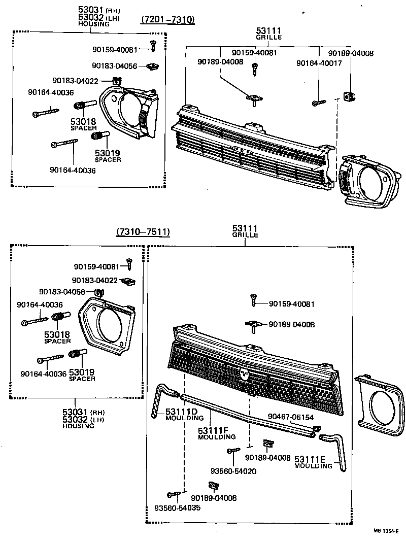  TOYOTA1000 |  RADIATOR GRILLE