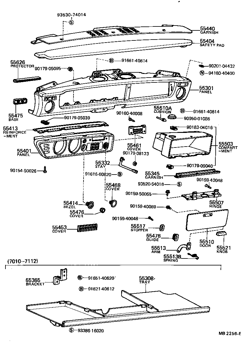  TOYOTA1000 |  INSTRUMENT PANEL GLOVE COMPARTMENT
