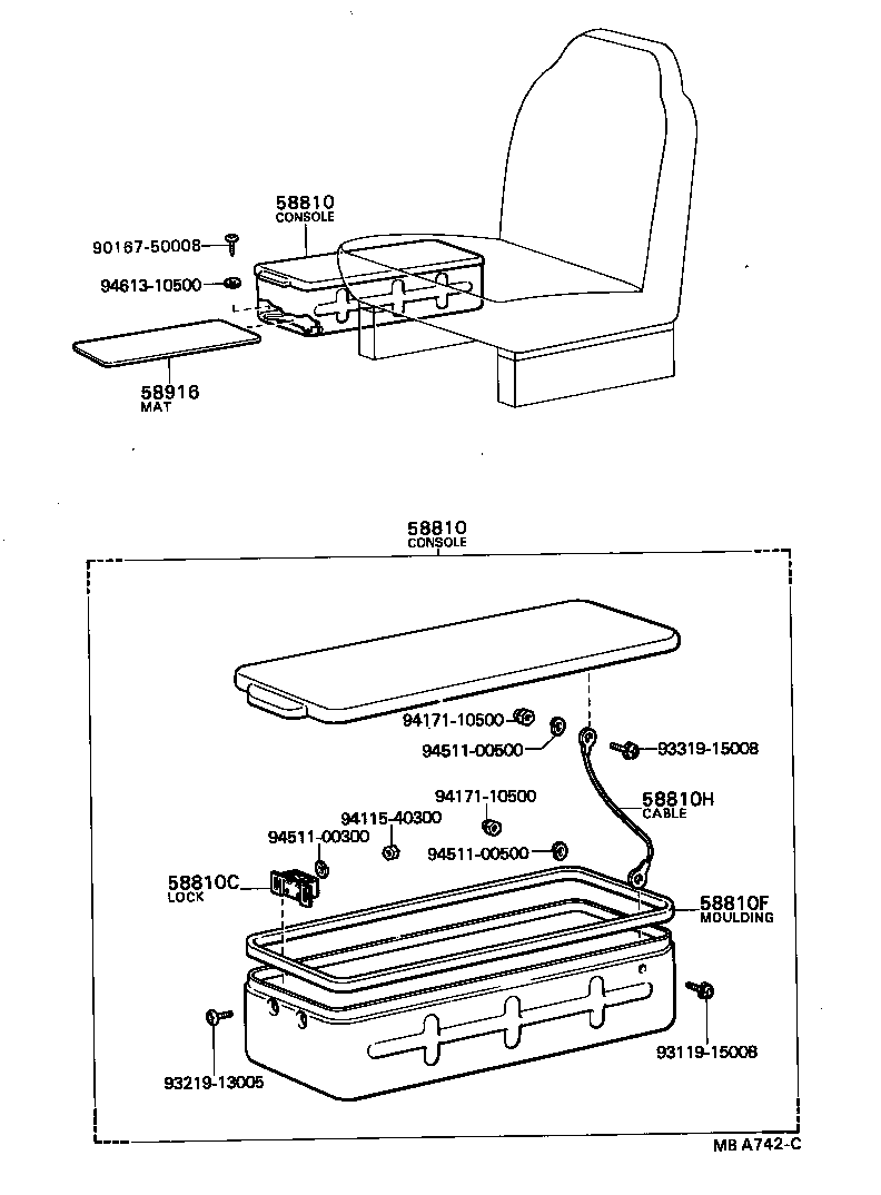  COASTER |  CONSOLE BOX BRACKET