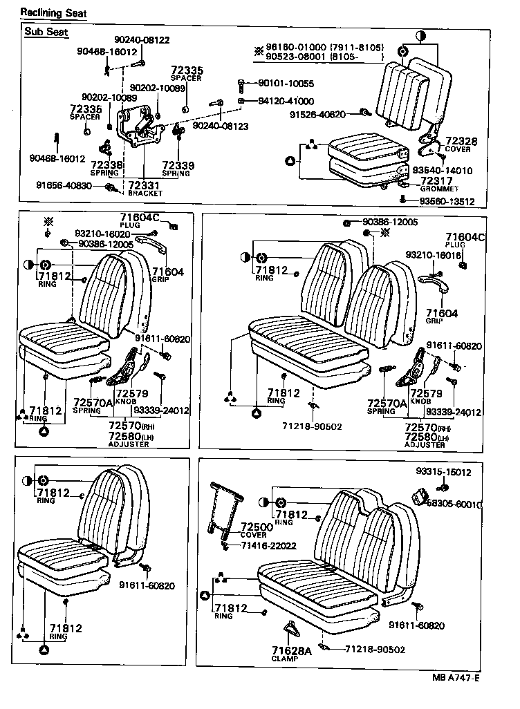  COASTER |  SEAT SEAT TRACK
