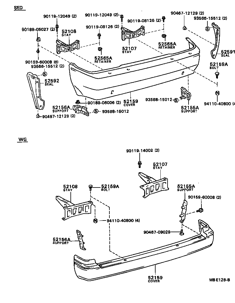  TERCEL |  REAR BUMPER BUMPER STAY