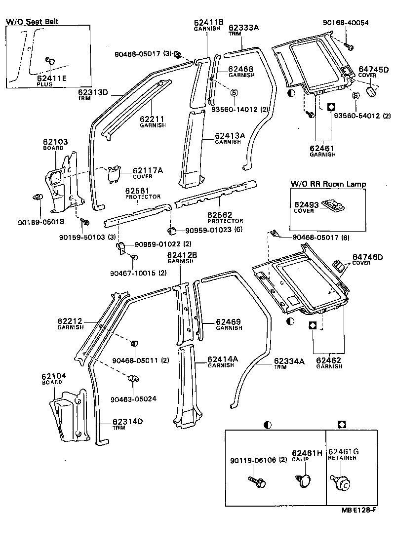  TERCEL |  INSIDE TRIM BOARD DOOR OPENING TRIM MOULDING