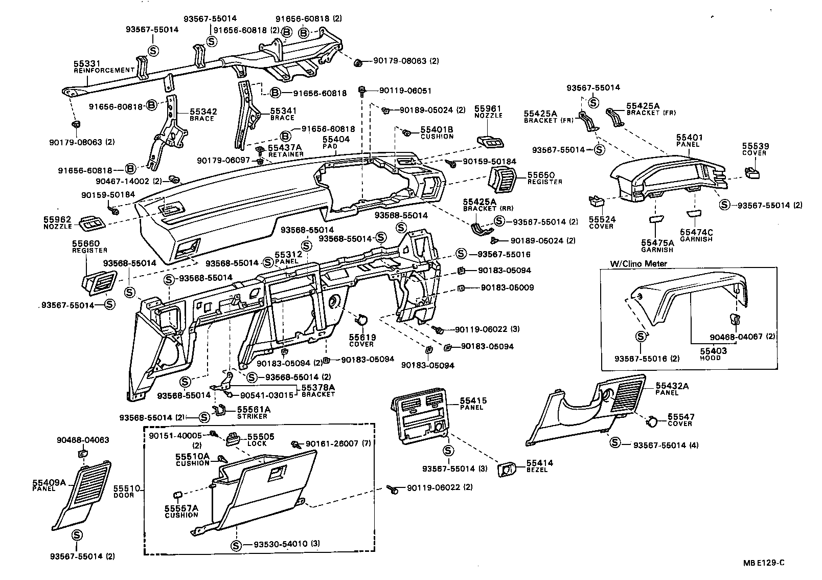  TERCEL |  INSTRUMENT PANEL GLOVE COMPARTMENT