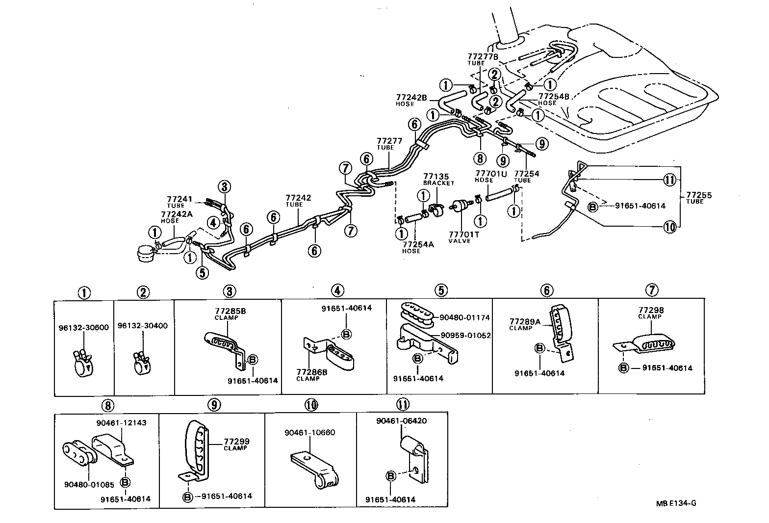  TERCEL |  FUEL TANK TUBE