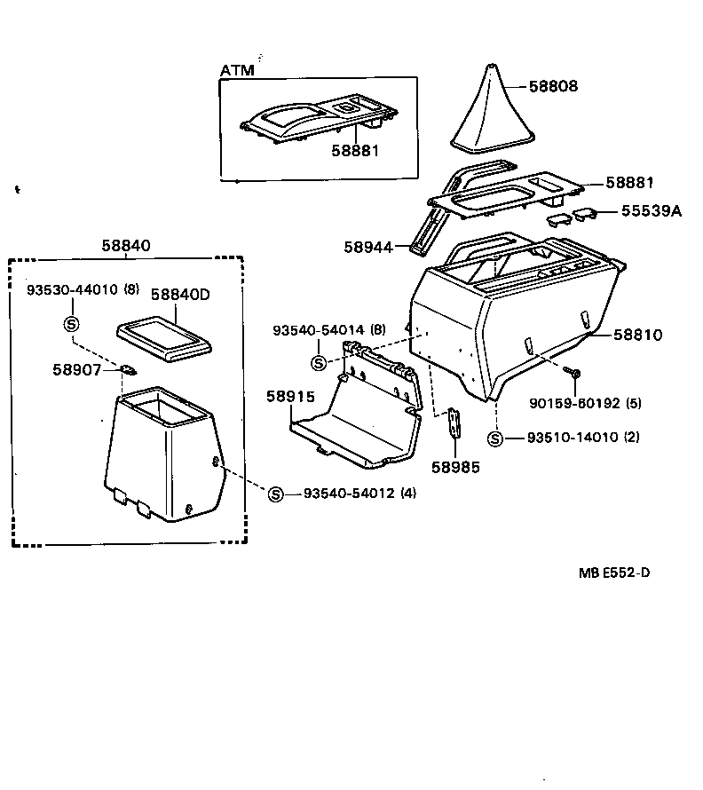  MODEL F |  CONSOLE BOX BRACKET