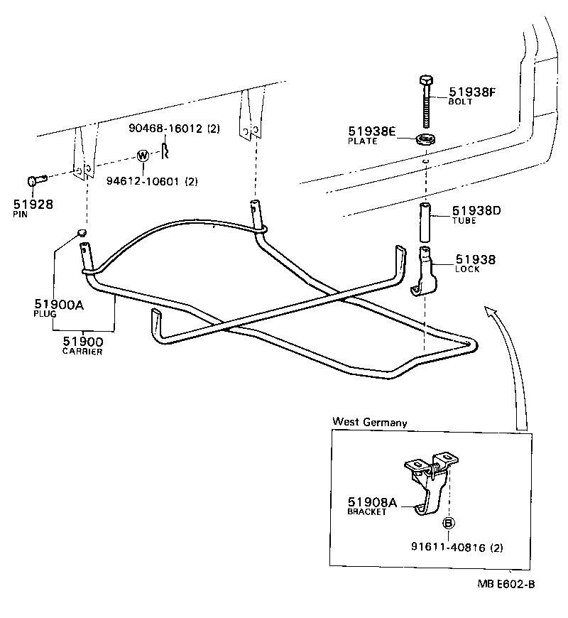  MODEL F |  SPARE WHEEL CARRIER