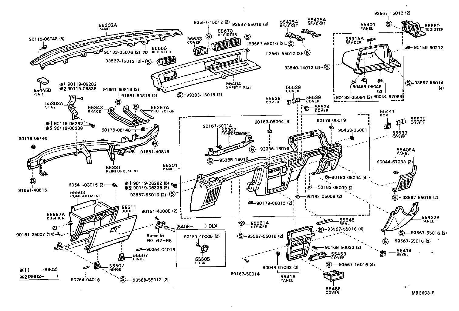  MODEL F |  INSTRUMENT PANEL GLOVE COMPARTMENT