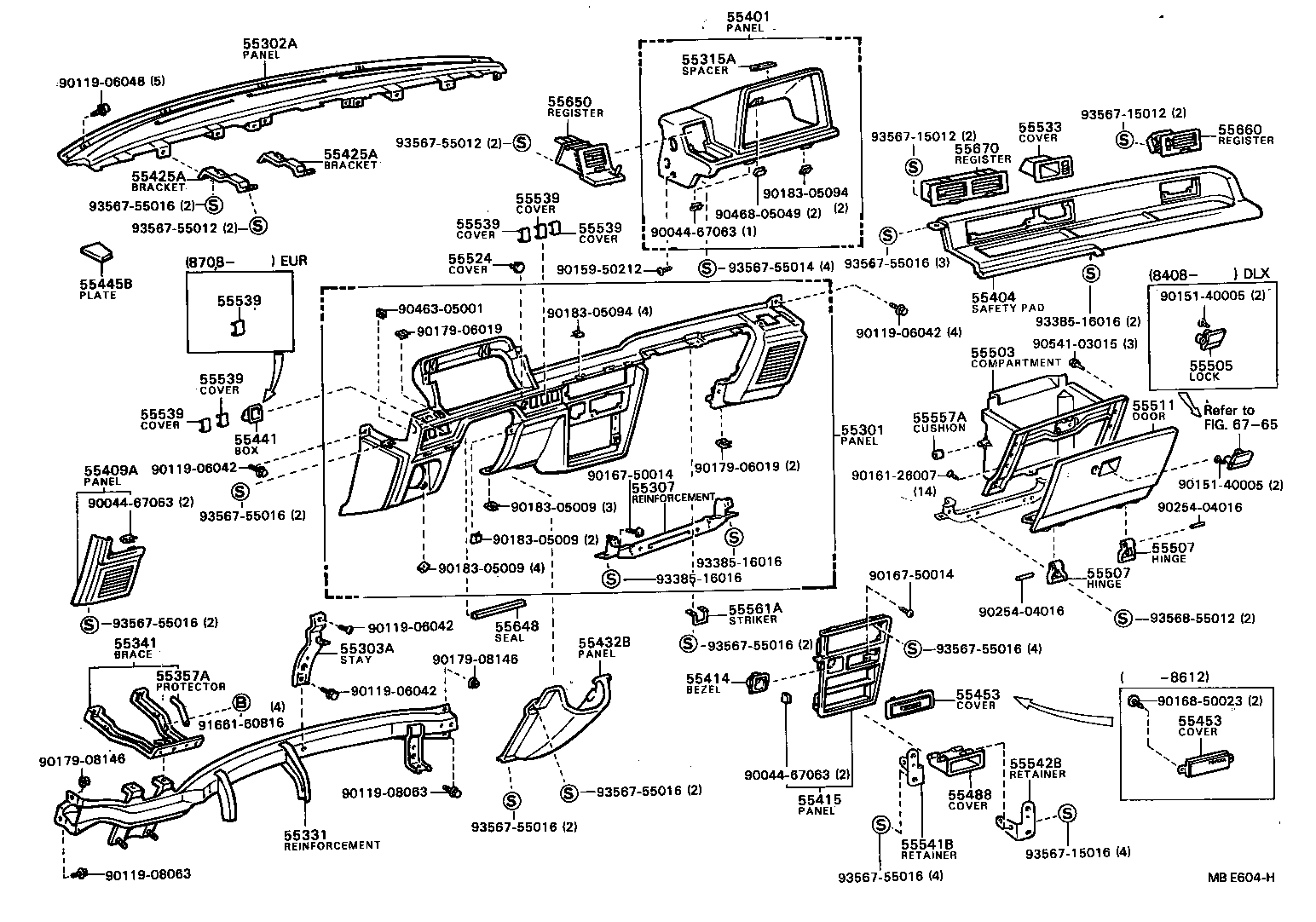  MODEL F |  INSTRUMENT PANEL GLOVE COMPARTMENT