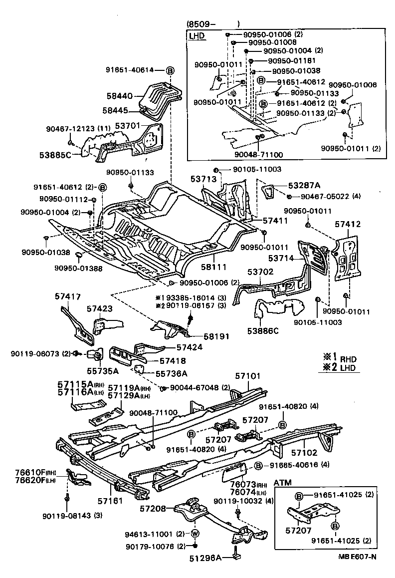  MODEL F |  FRONT FLOOR PANEL FRONT FLOOR MEMBER