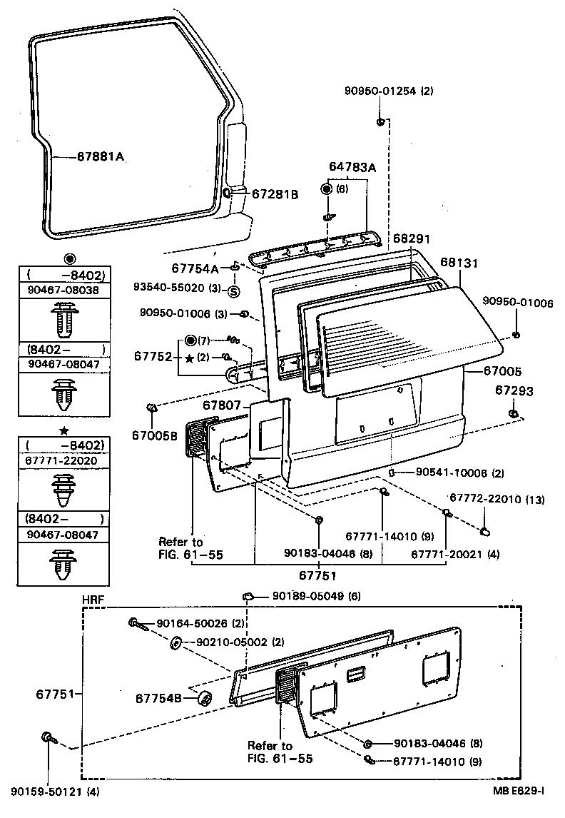  MODEL F |  BACK DOOR PANEL GLASS