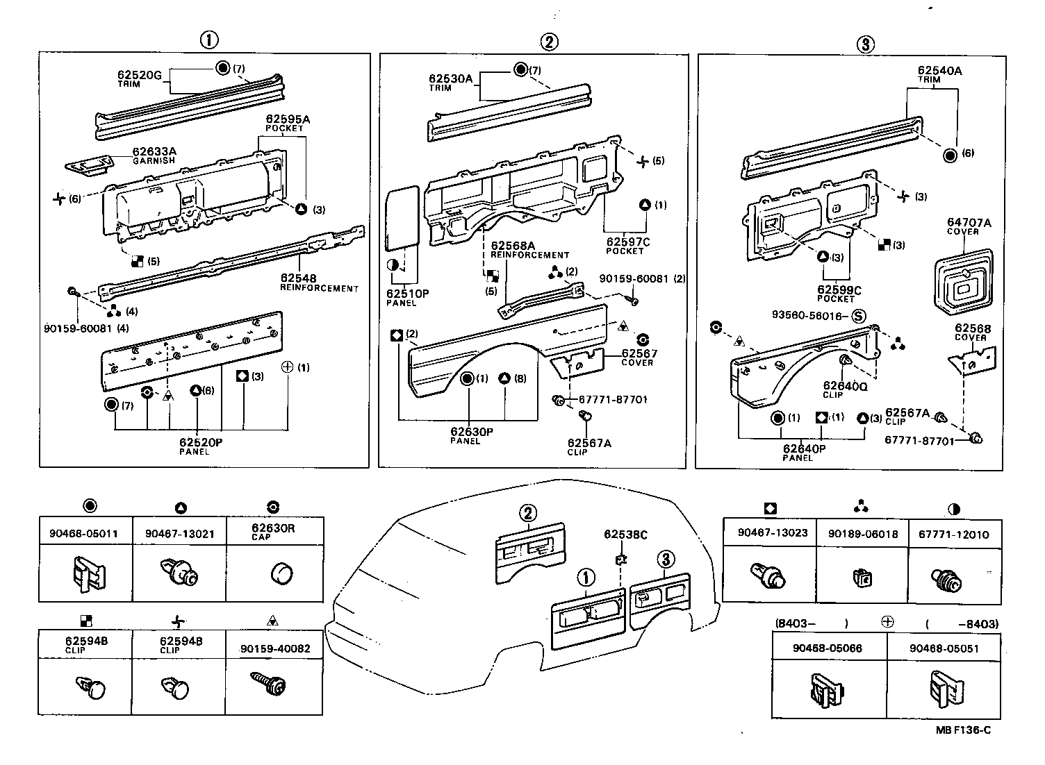  MODEL F |  INSIDE TRIM BOARD