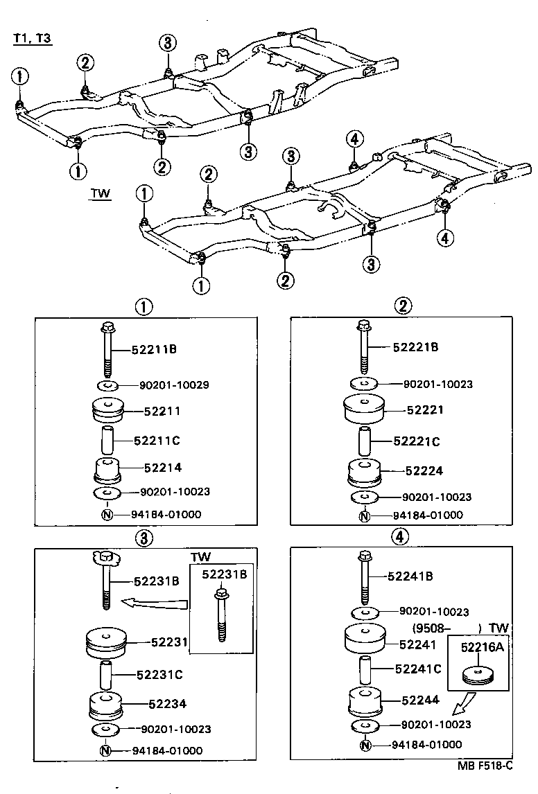  HILUX |  CAB MOUNTING BODY MOUNTING