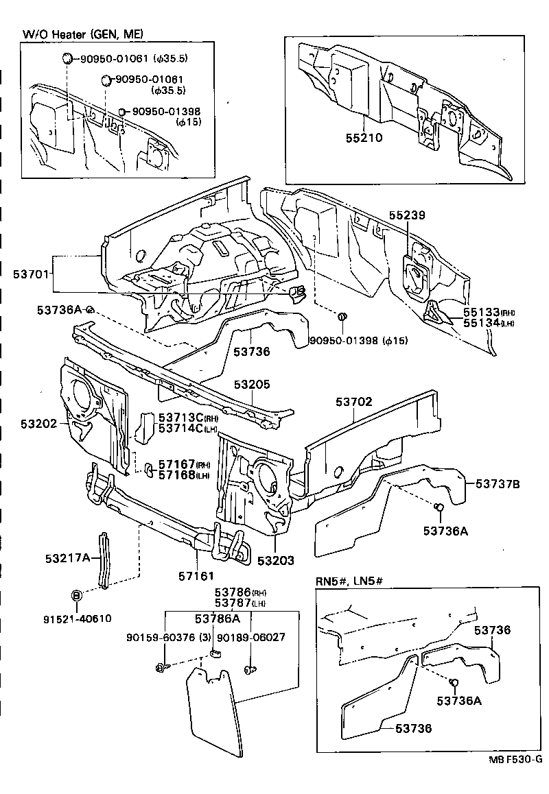  HILUX |  FRONT FENDER APRON DASH PANEL