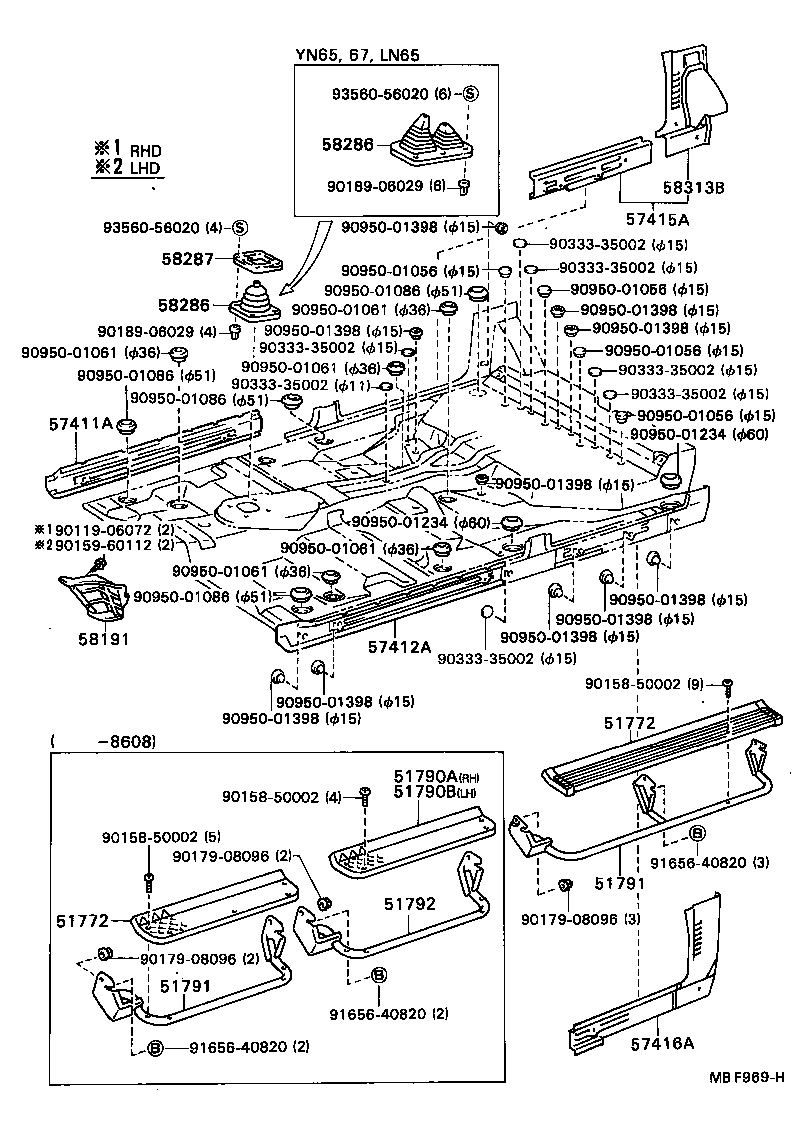  HILUX |  FRONT FLOOR PANEL FRONT FLOOR MEMBER