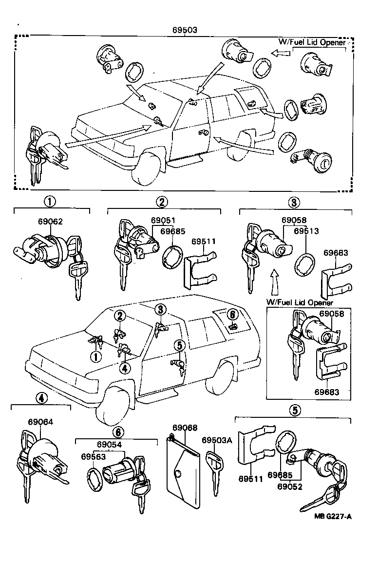  HILUX |  LOCK CYLINDER SET