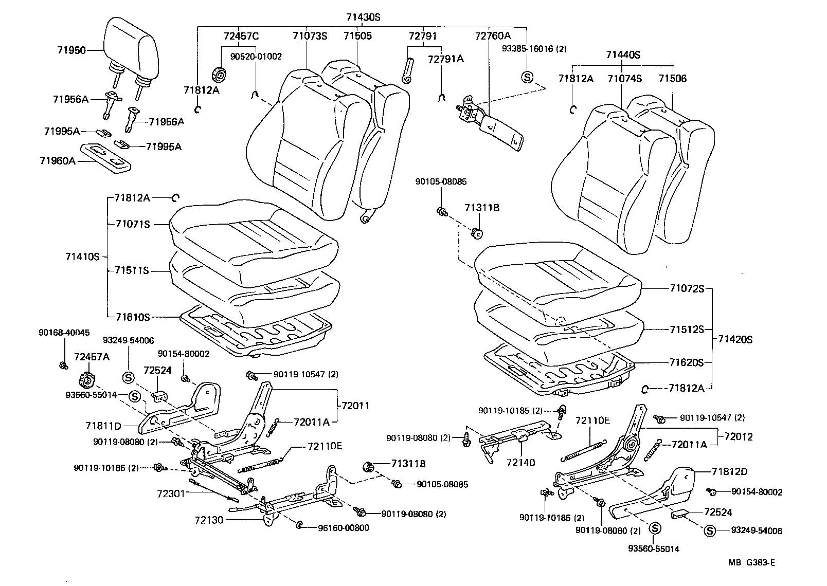  MR2 |  FRONT SEAT SEAT TRACK