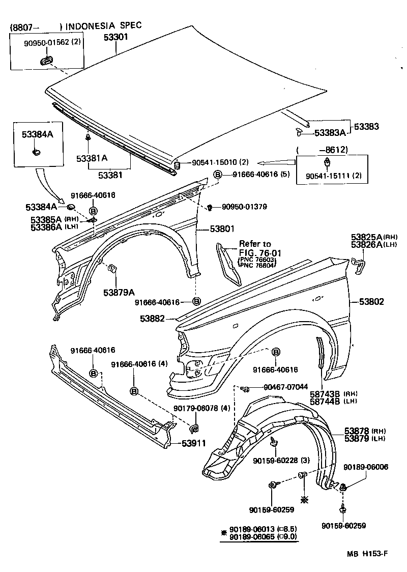  STARLET |  HOOD FRONT FENDER