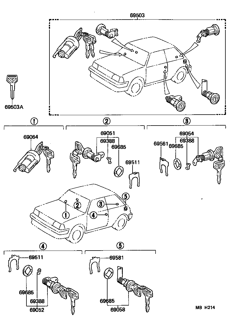  STARLET |  LOCK CYLINDER SET