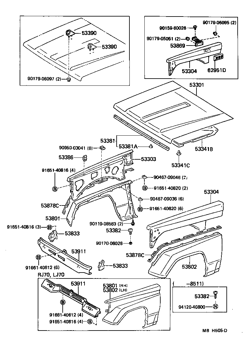  LAND CRUISER 70 |  HOOD FRONT FENDER