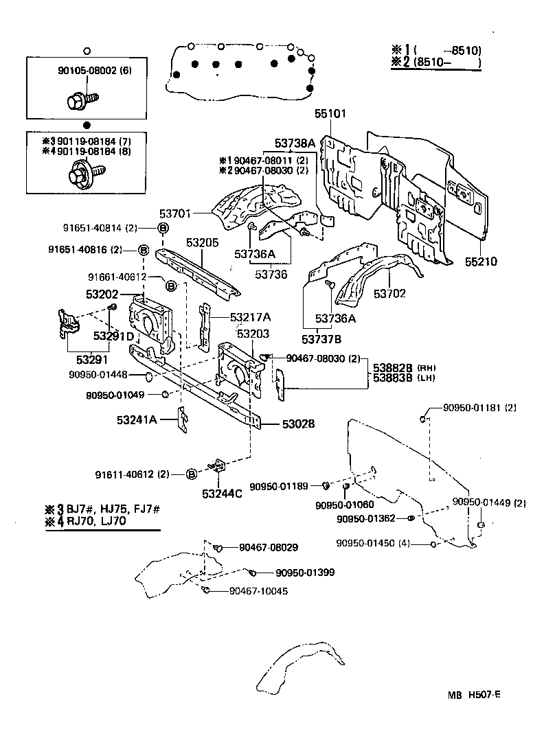  LAND CRUISER 70 |  FRONT FENDER APRON DASH PANEL