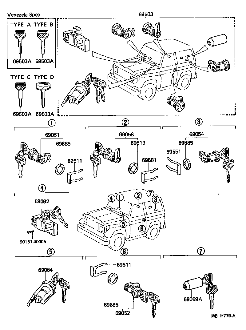  LAND CRUISER 70 |  LOCK CYLINDER SET